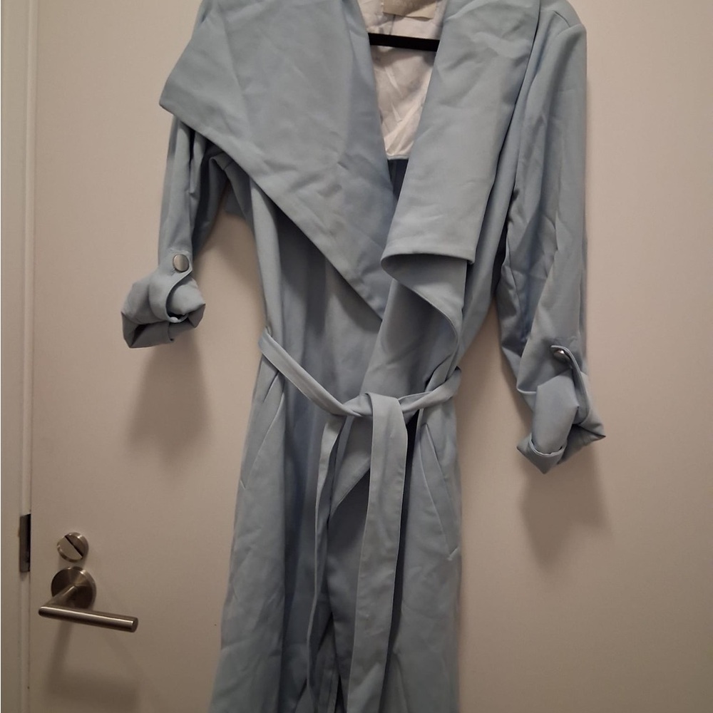 Soia & Kyo Powder Blue Ornella Trench Coat - Picture 7 of 12